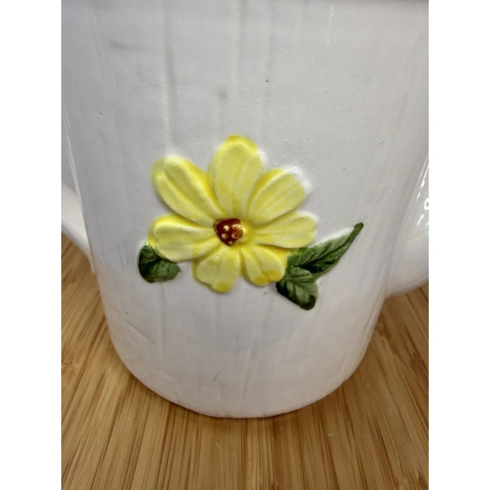 Vintage 70s Ceramic Butterfly Teapot Made‎ In Japan Flowers MCM